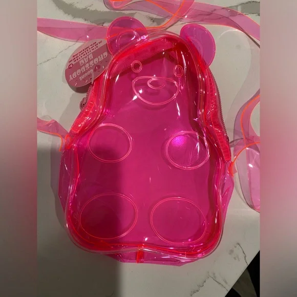 Target Bullseye Playground Valentine Hot Pink Gummy BEAR Crossbody Bag NEW - Picture 2 of 3